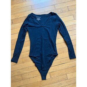 Everlane | The Long-Sleeve V-Neck Bodysuit, Black, Size S